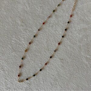 gold multicolor beaded necklace